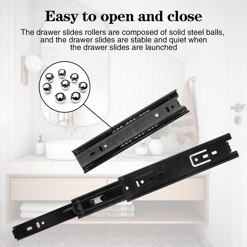 Csdtylh Drawer Slides 2Pcs 8 Inch, Undermount Heavy Duty Drawer Slides for Cabinets, Dresser Drawers, Slide-Out Keyboard Tray, Table Drawers, Shelves, Nightstand and So On - Image 4